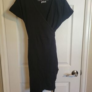 Pact Women's Black Wrap Dress